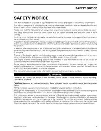 Ski-Doo Mini Z Shop Manual | Detailed Vehicle Repair Guide Preview image 5