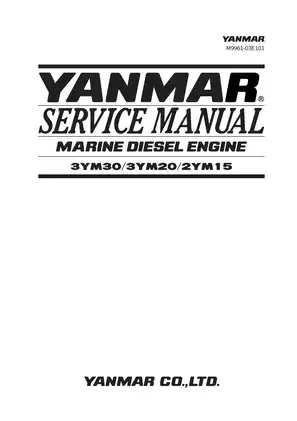 Yanmar 3YM30, 3YM20, 2YM15 marine diesel engine service manual Preview image 1