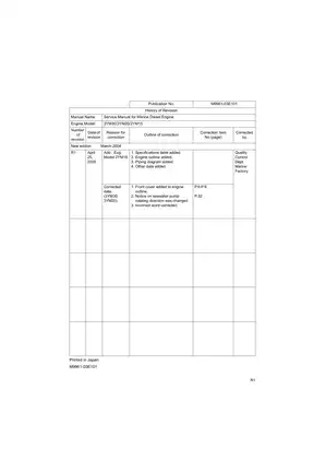 Yanmar Marine Diesel Engine Service Manual for 3YM30/3YM20/2YM15 Models Preview image 2