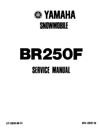 1982-2009 Yamaha Bravo BR250F, BR250T, BR250TC snowmobile service manual Preview image 1