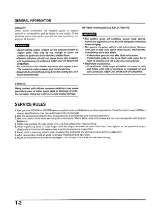 1999-2000 Honda CBR600F4 repair manual Preview image 5