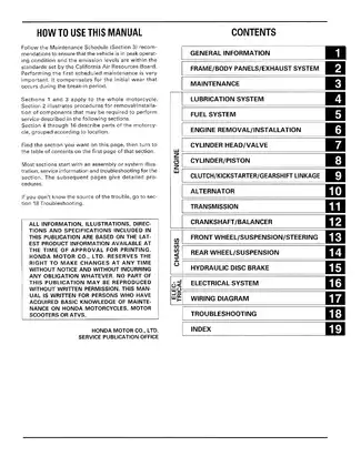 1995-2004 Honda XR400; XR400R repair manual Preview image 2