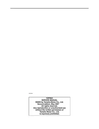 Yamaha YZFR6V Motorcycle Service Manual (2006) - Comprehensive Guide for Maintenance and Repairs Preview image 2