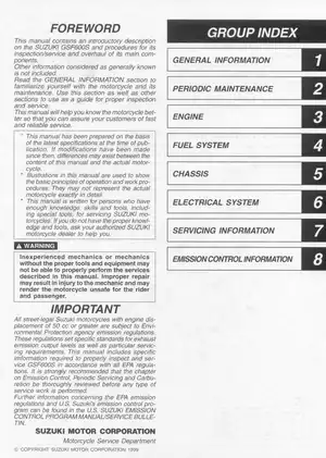 1995-2003 Suzuki Bandit 600, GSF 600 S repair manual Preview image 2