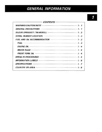 1996-2002 Suzuki DR650SE service manual Preview image 5