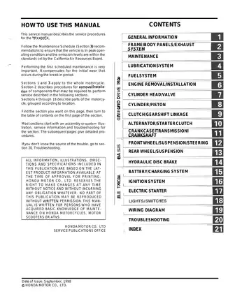 Honda TRX400EX Service Manual - Comprehensive Repair and Maintenance Guide Preview image 3