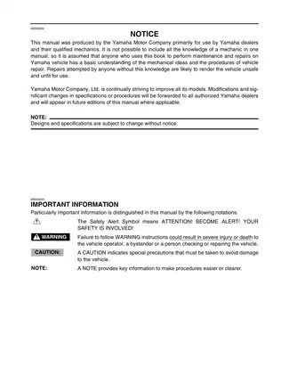Yamaha YFM700RV Service Manual (2005) - Comprehensive Repair Guide Preview image 3