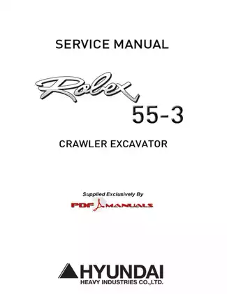 Hyundai R55-3 Crawler Excavator Service Manual
