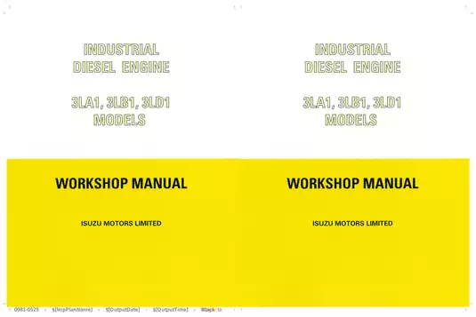 Isuzu 3LA1, 3LB1, 3LD1 diesel engine workshop manual