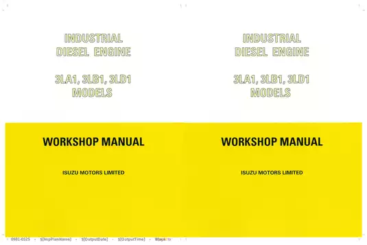 Isuzu Diesel Engine Workshop Manual - SLA, SUB, SLD Models
