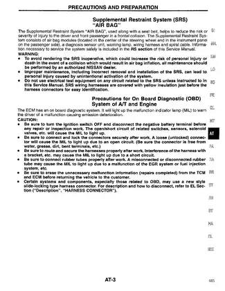 1997-2001 Nissan Altima L30 series manual, AUTOMATIC TRANSAXLE (AT) repair Preview image 5