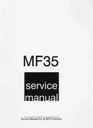 1960-65 Massey Ferguson MF35 series tractor service manual Preview image 1