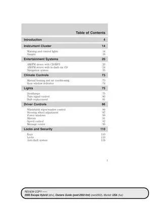 2005-2008 Ford Escape Hybrid repair manual