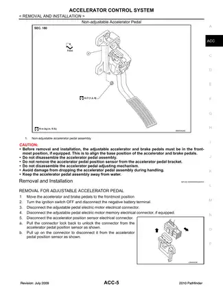 2010 Nissan Pathfinder ACC Accelerator Control System manual Preview image 5