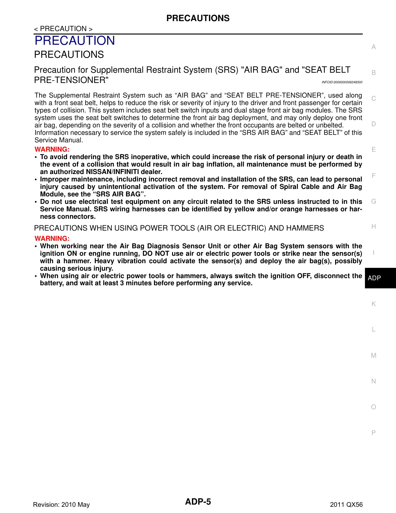 2011 Infiniti QX56 service manual Preview image 5