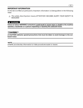 Yamaha F40 Outboard Motor Service Manual (1999 Edition) Preview image 4