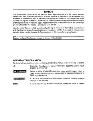 1987-2004 Yamaha YFM350X Warrior ATV service manual Preview image 4