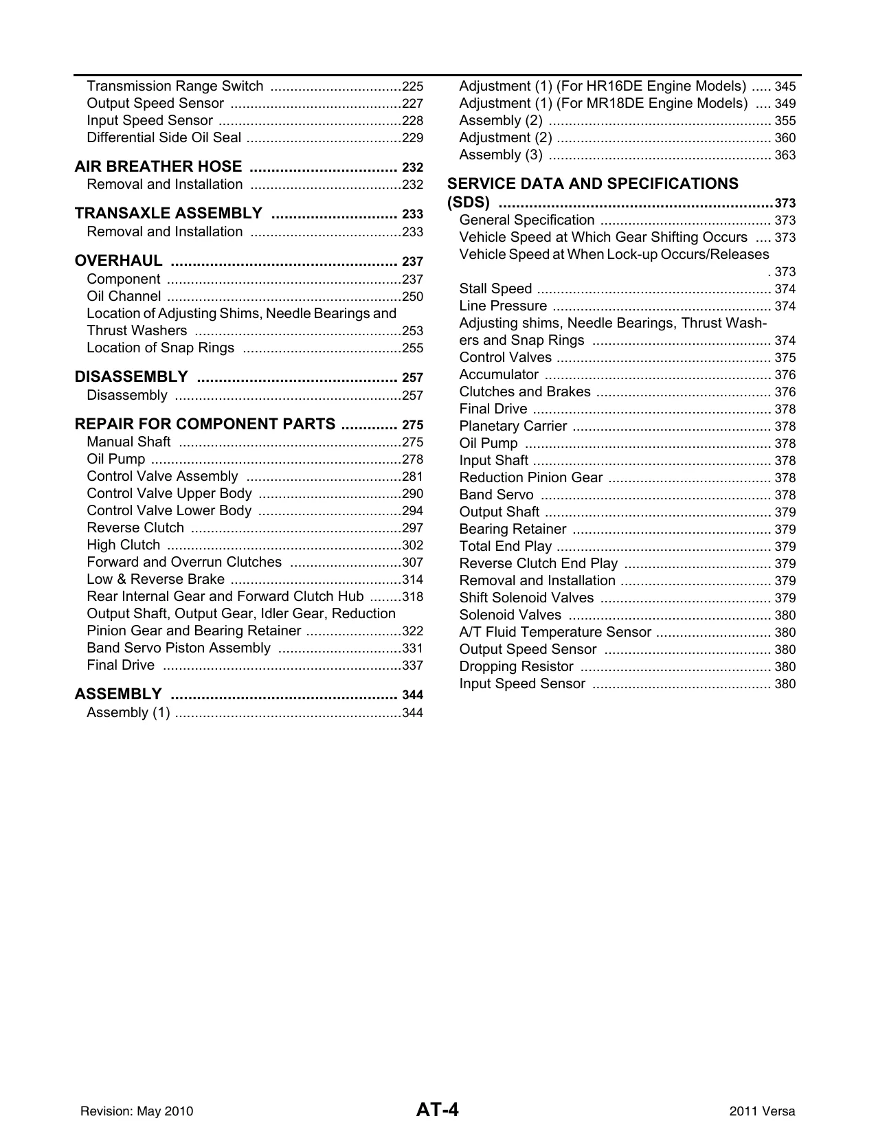 2011 Nissan Versa service manual Preview image 4