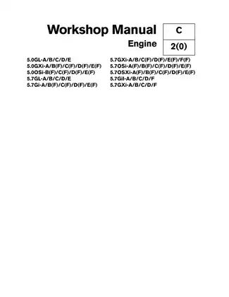Volvo Penta 5.0 5.7 A, B, C, D, E, 5.0 or 5.7 engine service workshop manual Preview image 1