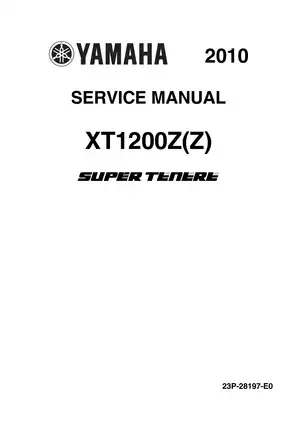 2010 Yamaha XT1200Z Super Tenere service manual Preview image 1