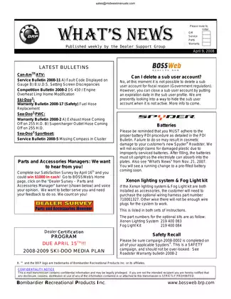 2008 Can-Am Spyder GS Owner's Manual and Service Guide Preview image 3