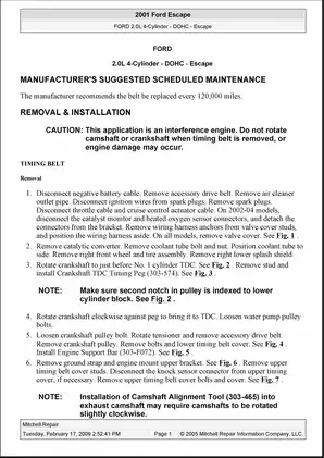 2001-2007 Ford Escape shop manual Preview image 1