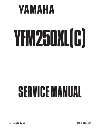 Preview: 1998 Yamaha YFM250XL(C) Bear Tracker 250 Service Manual (P/N LIT-11616-12-01)