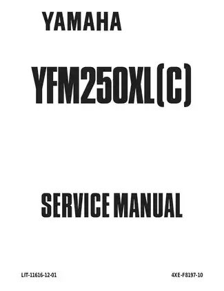 1998-2004 Yamaha Bear Tracker YFM250, 250 XL ATV service manual Preview image 1