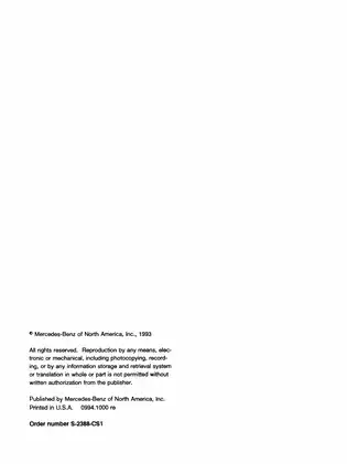 Mercedes-Benz Maintenance Manual (1981-1993) - Comprehensive Guide for Models 107, 123, 124, 126, 129, 140, and 201 Preview image 2