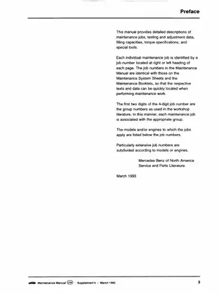 Mercedes-Benz Maintenance Manual (1981-1993) - Comprehensive Guide for Models 107, 123, 124, 126, 129, 140, and 201 Preview image 3