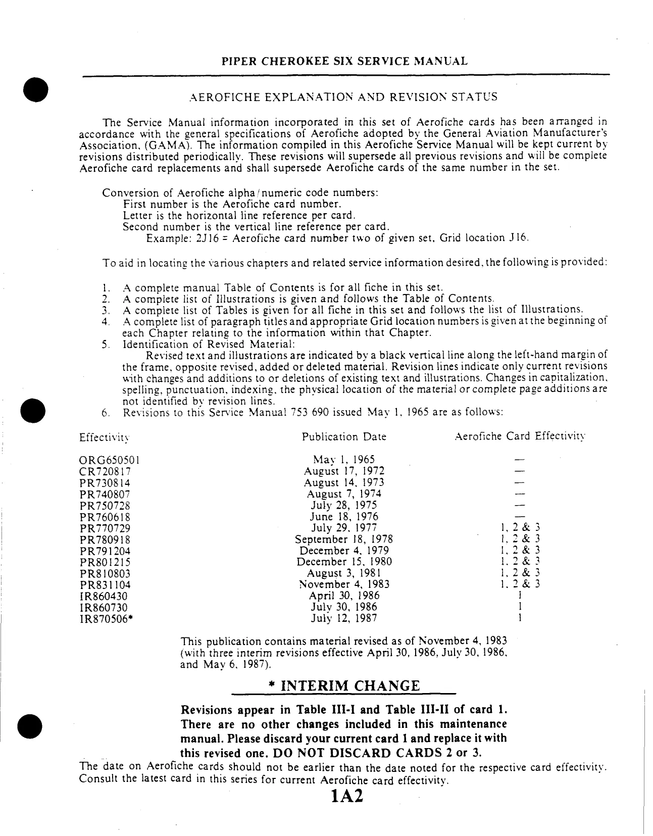 Piper Cherokee Six PA-32-260, PA-32-300, PA-32R-300 aircraft service parts POH manual Preview image 2