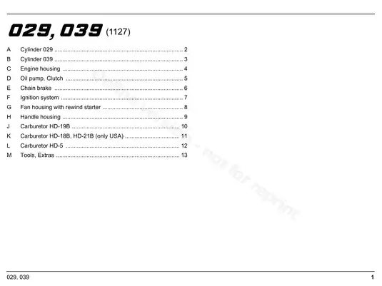 Stihl  029, 039 chainsaw service manual/parts list