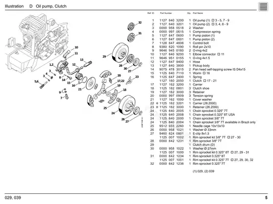 Stihl  029, 039 chainsaw service manual/parts list Preview image 5