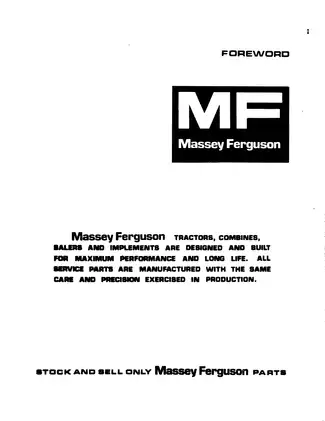 Massey Ferguson TO, TE & TE-A Tractors Parts Manual - 5/73 Edition Preview image 3