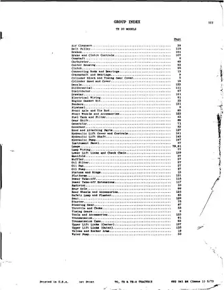 Massey Ferguson TO, TE & TE-A Tractors Parts Manual - 5/73 Edition Preview image 5
