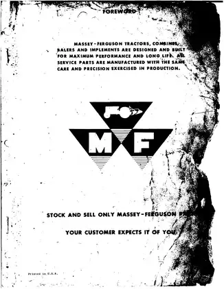 Massey Ferguson TO-35 Tractor Parts Manual (1958) - Comprehensive Guide Preview image 3