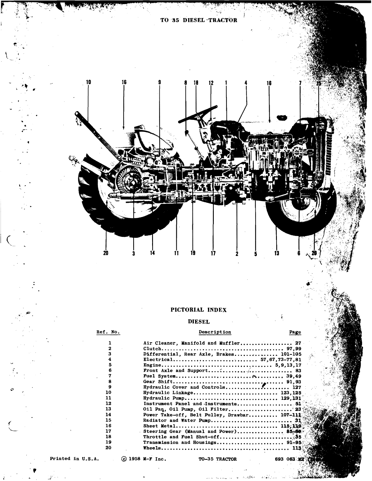 1954-1960 Massey Ferguson TO 35 gas & diesel parts manual Preview image 5