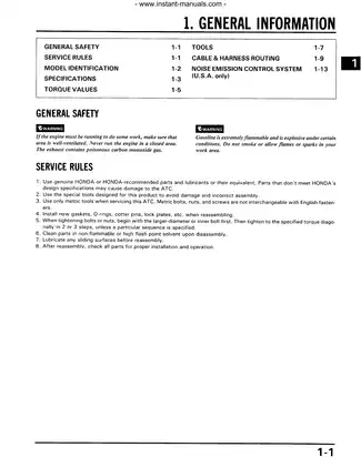Comprehensive Honda ATC Maintenance and Service Manual (1985 & Up) Preview image 2