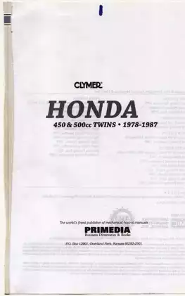 1978-1987 Honda 400 Twins, 450 Twins service repair maintenance manual Preview image 3