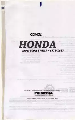 Comprehensive Clymer Honda 400-450cc Twins Manual (1978-1987) Preview image 3