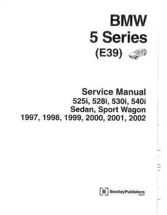 1997-2002 BMW 5 Series, 525i, 528i, 535i, 540i service manual Preview image 1