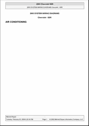 2003-2006 Chevrolet SSR Air Conditioning manual
