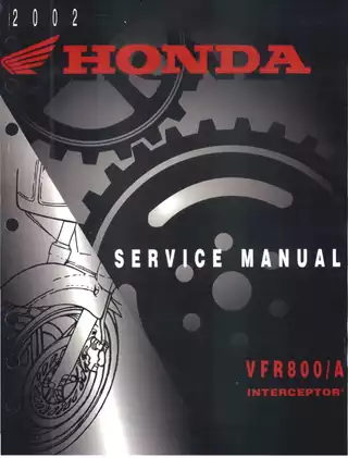 Comprehensive Honda Motorcycle Service Manual - VFR Model (2002)