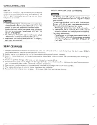 1998-2001 Honda VFR800, VFR800FI, Interceptor service manual Preview image 5