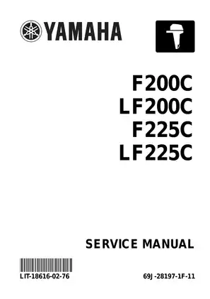 2005 Yamaha F200C, LF200C, F225C, LF225C outboard motor service manual Preview image 1