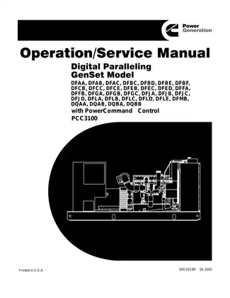 Onan Genset, Cummins Onan generator 900-0519D operation/service manual Preview image 2