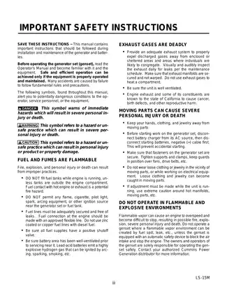 Onan Genset, Cummins Onan generator 900-0519D operation/service manual Preview image 5