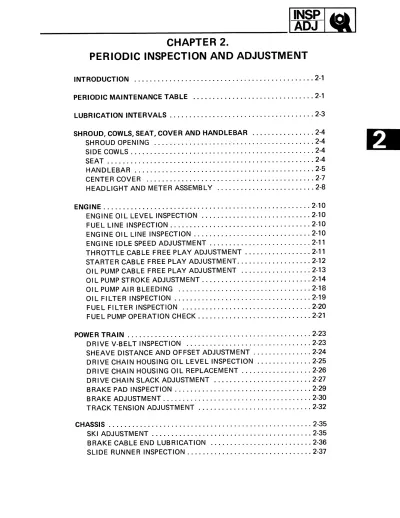 Yamaha Ovation 340, CS340 Snowmobile 1989–1999 Maintenance & Repair Manual