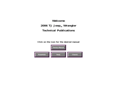 Preview: 2006 Jeep Wrangler TJ SE, X, Sport, Rubicon Service Manual