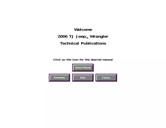 2006 TJ Jeep Wrangler service manual Preview image 1